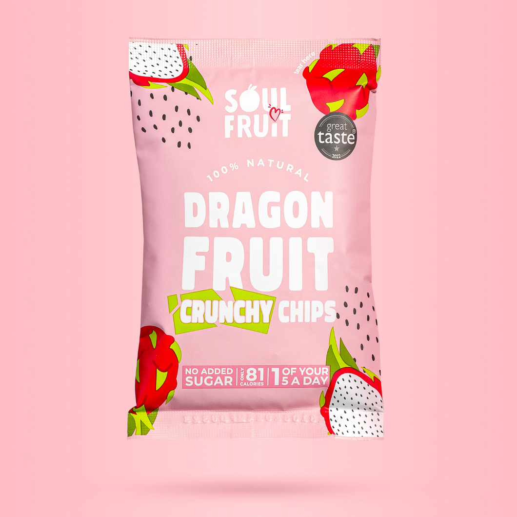 Dried Dragon Fruit Crunchy Chips (10 Bags)