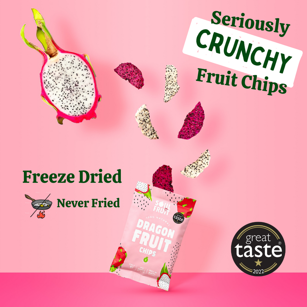 Freeze Dried Dragon Fruit Crisps (10 Bags)