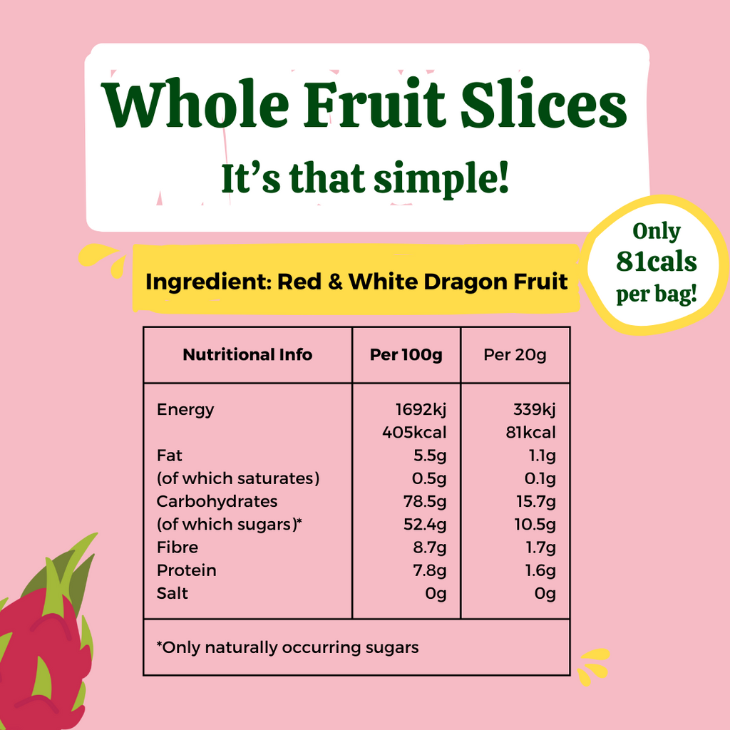 Freeze Dried Dragon Fruit Crisps (10 Bags)