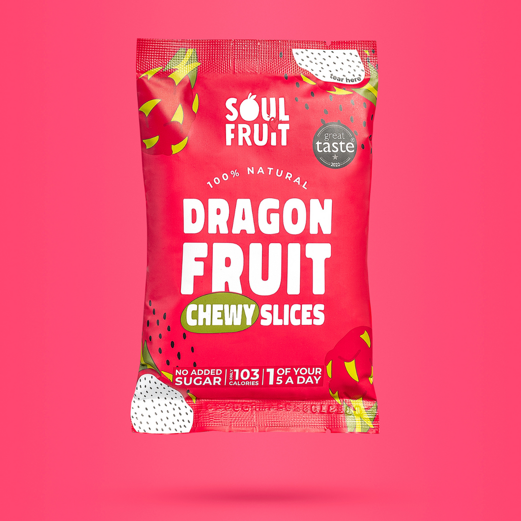Soft Dried Dragon Fruit Chewy Slices (10 Bags)